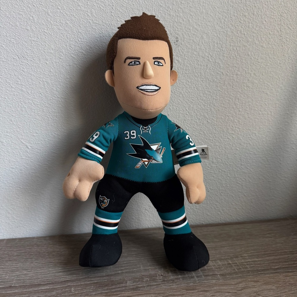 Bleacher Creatures Logan Couture San Jose Sharks NHL Plush Figure 10" Teal 39‎